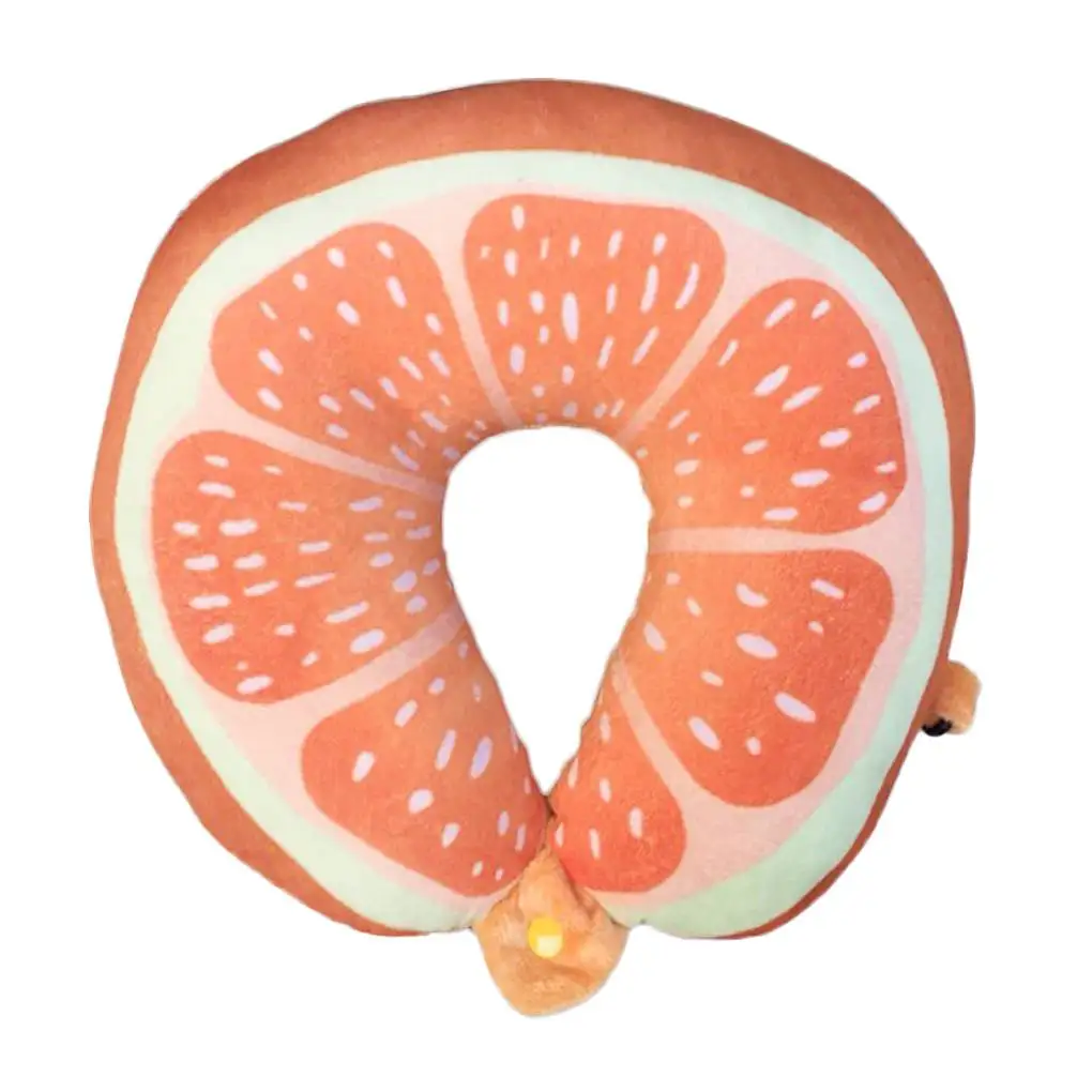 U Shaped Neck Pillow Watermelon Kiwi Orange Cartoon Fruit Pillows Massage Neck Car Travel Cushion