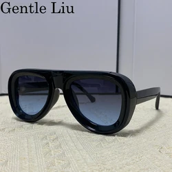 Oval Frame Punk Sunglasses Men 2024 Luxury Brand Designer Vintage Steampunk Sun Glasses For Male Shield Goggle Eyewear UV400