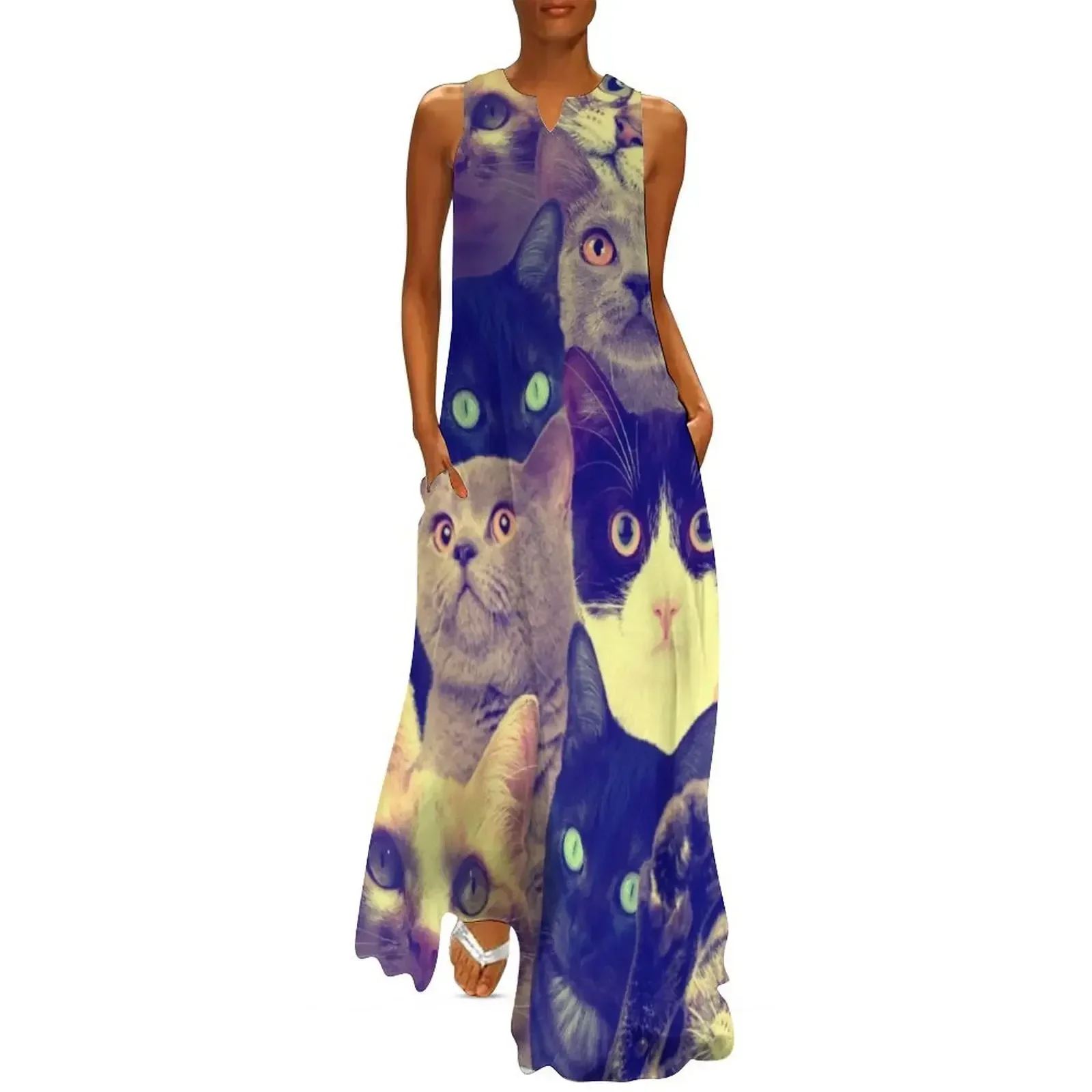 

Cats Long Dress birthday dress for women luxury 2025 Women's dresses dress for pregnant women