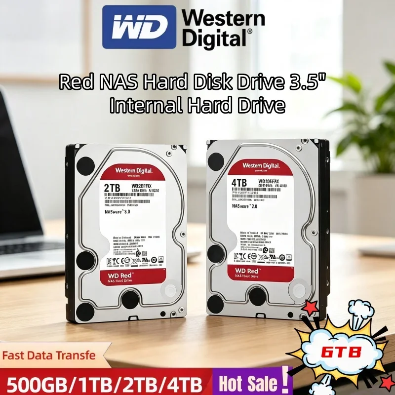 3.5" WD Red NAS Internal Hard Drive SATA 6Gb/s 2TB 3TB 4TB 6TB 5400 RPM 64MB Cache Hard Disk For Desktop Computer NAS Server