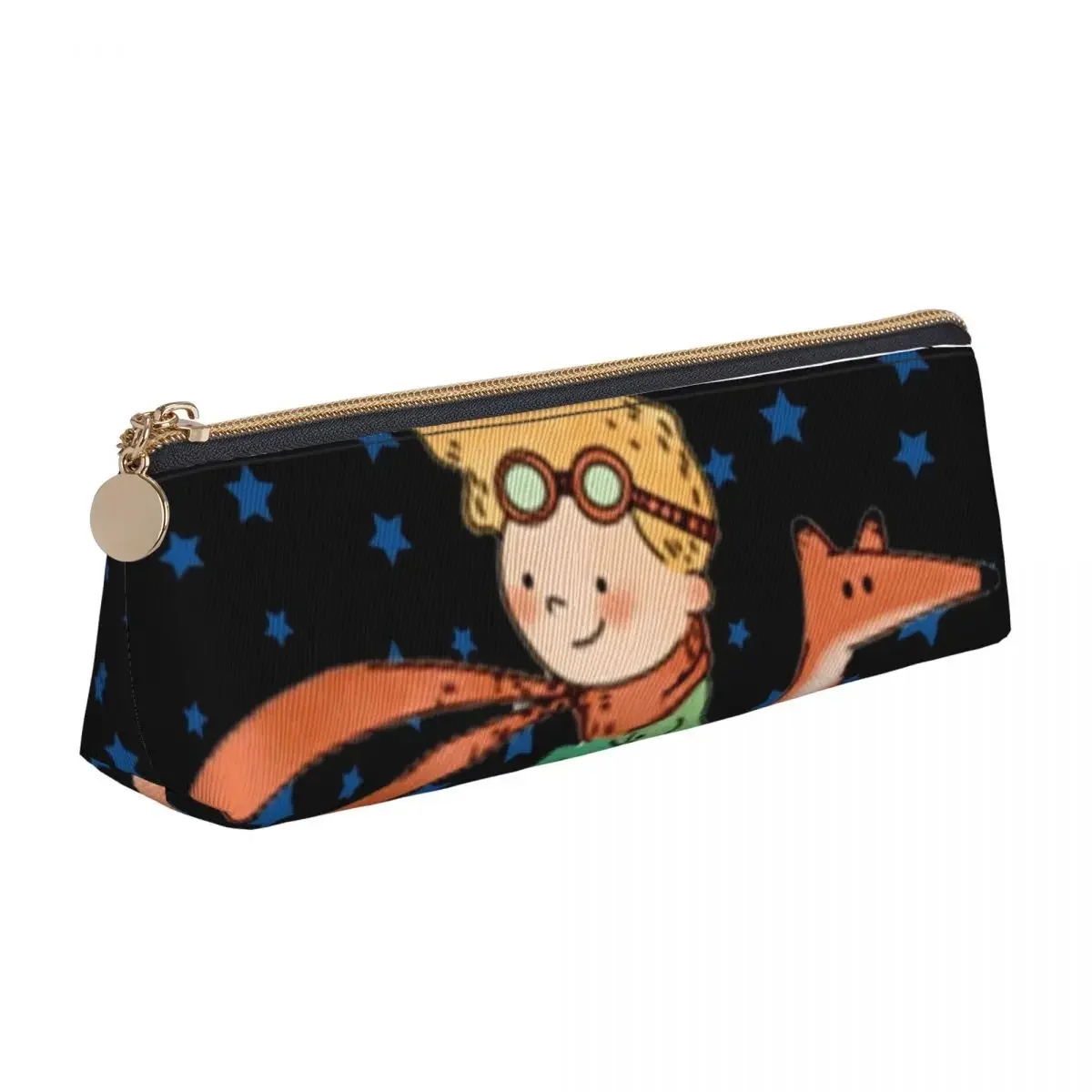 The Little Prince astuccio a triangolo s e Fox Print Retro Zipper Box custodia per penna in pelle per adolescenti