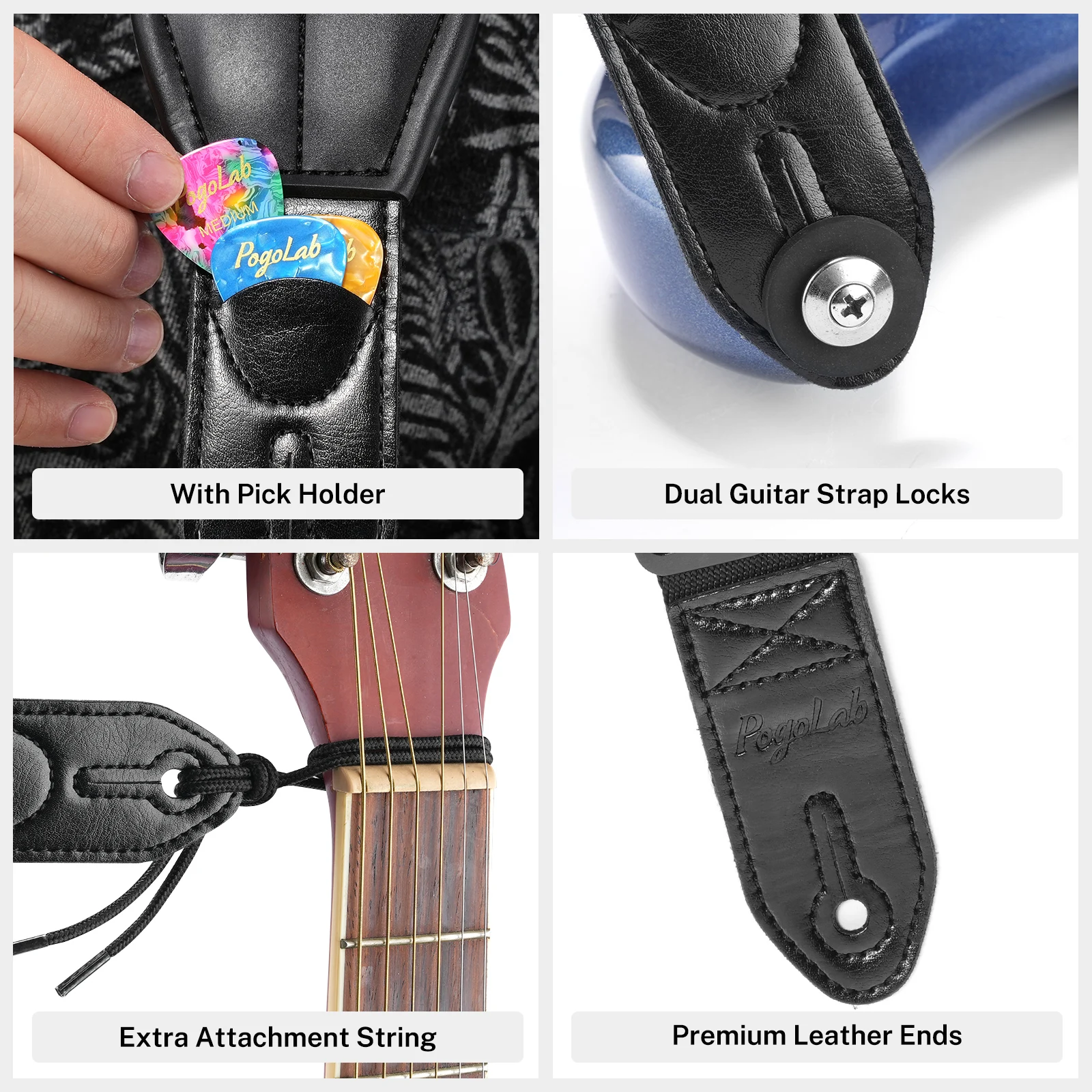 

Неопреновая подкладка с воздушными подушками, мягкий гитарный ремень Pogolab Pgs-13, 3,5 широкий для бас-гитары и гитары, включает 2 замка, 6 медиаторов и струн