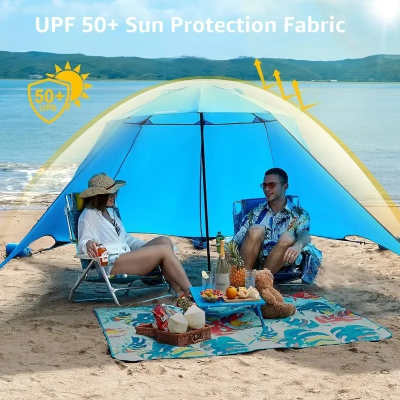 

Easy to install beach sunshade tent, sun protection beach umbrella tent, perfect for outdoor activities