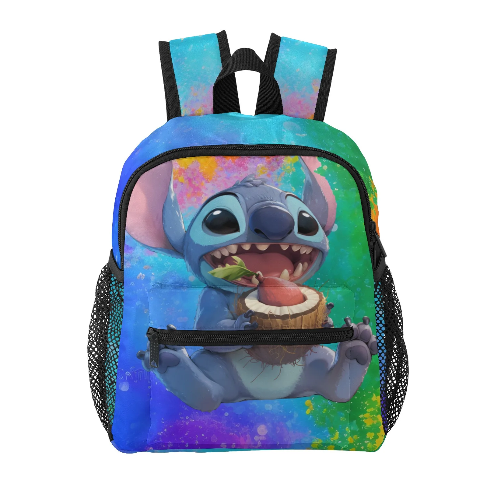 

Stitch - Happy Blue Cartoon Creature с кокосом Mochilas Escolares, сумка для книг с принтом, сумки для девочек, 12-дюймовый школьный рюкзак, сумка