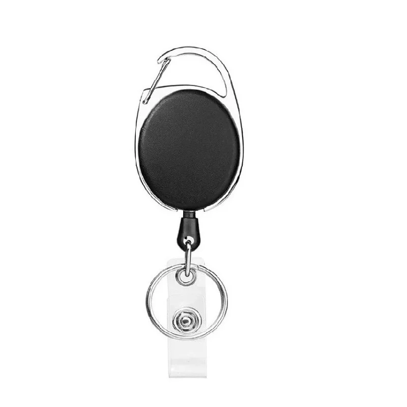 Einziehbarer Ausweishalter mit Roulette-Mechanismus, Ausweishalter mit Einziehbarem Lanyard für ID-Karten, Portagafetes HZ03