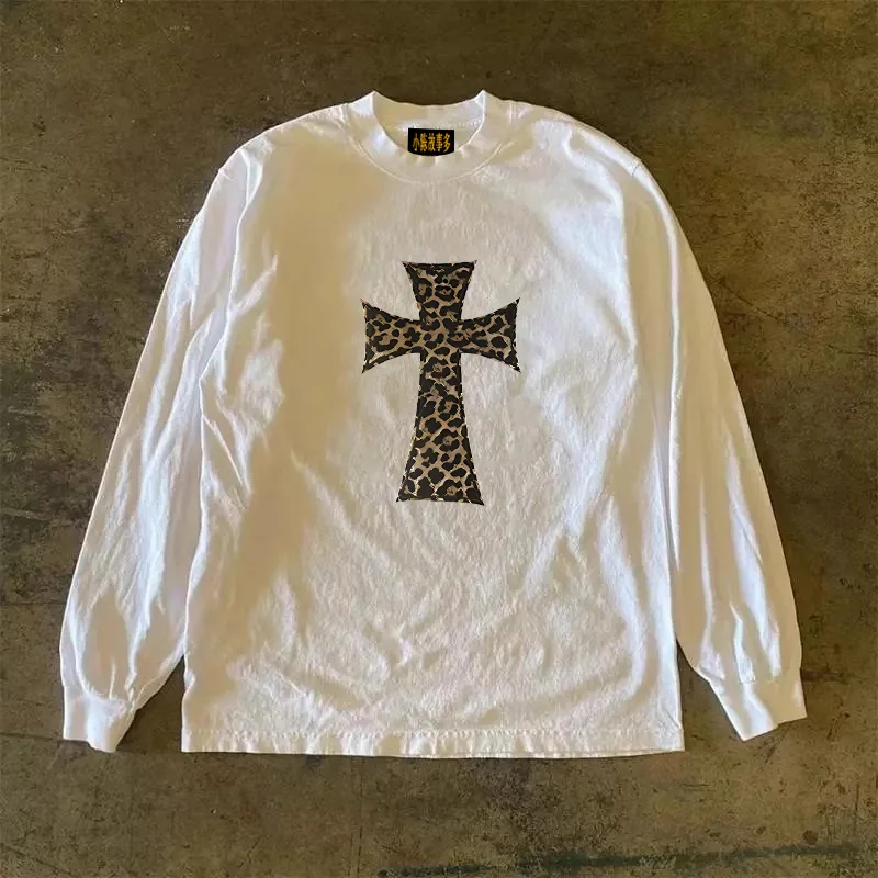 Heavyweight Pure Cotton Long Sleeve T-Shirt Unisex Vintage Style Streetwear Versatile 310gmao Xiaocheng Story Multi-Design
