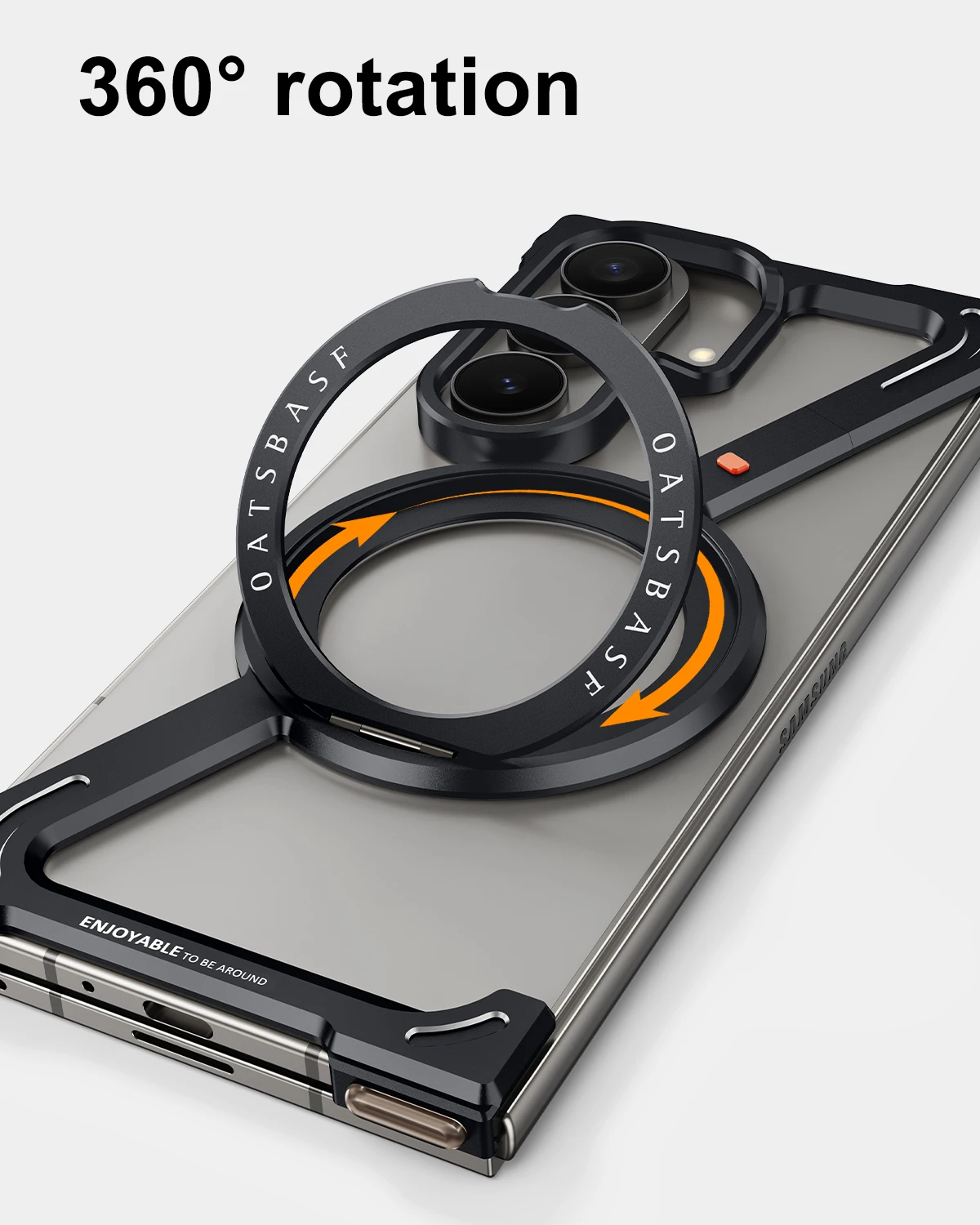 

Oatsbasf Magnetic Metal Case for Samsung Galaxy Z Fold 7 Phone Case with 360° Rotatable Ring Stand Phone Cover Bumper Shockproof