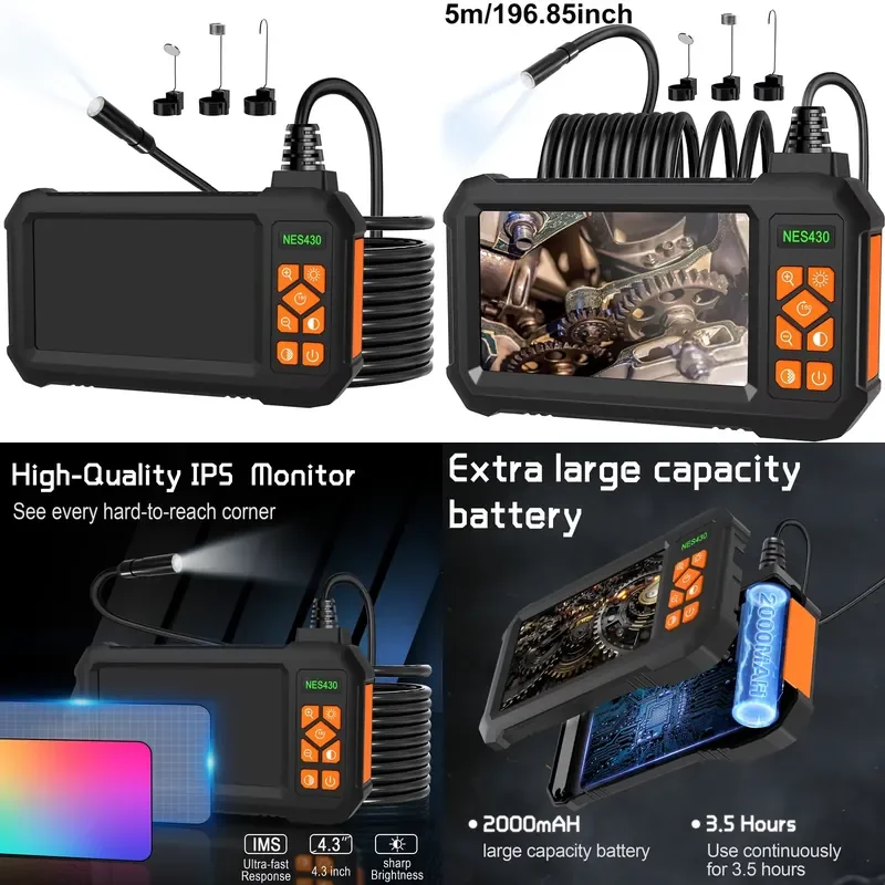 Portable 5M line machine integrates waterproof high-definition pipeline inspection , , and industrial