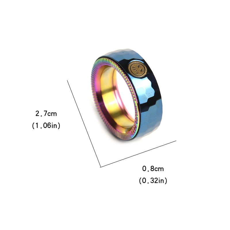 Anillo de trinquete mecánico Fidget EDC, juguetes de acero inoxidable, anillo háptico ajustable, punta del dedo, juguetes de neumáticos de Metal, Spinner antiestrés