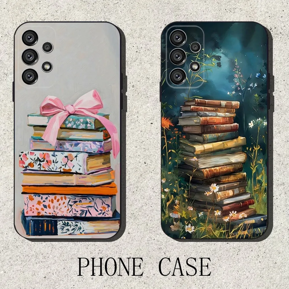 

Read Books illustration Phone Case For Samsung S25,S24,S21,S22,S23,S30,Ultra,S20,Plus,Fe,Lite,Note,10,9,5G Black Cover