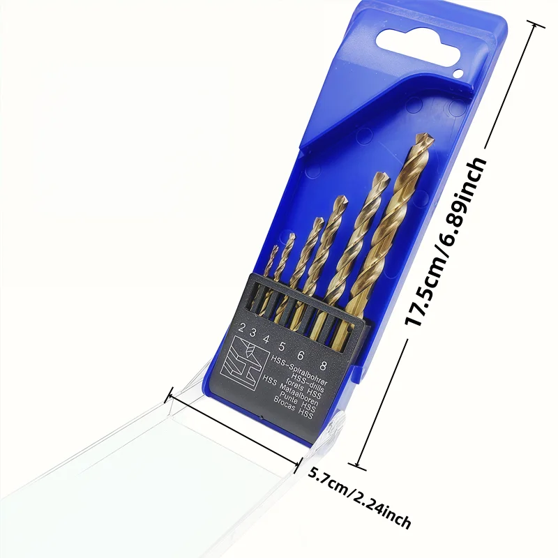 135° Split Point HSS Cobalt Drill Bit Set 6PCS, Premium Spiral Drill Bits with Storage Box for Steel Wood Plastic Drilling Work