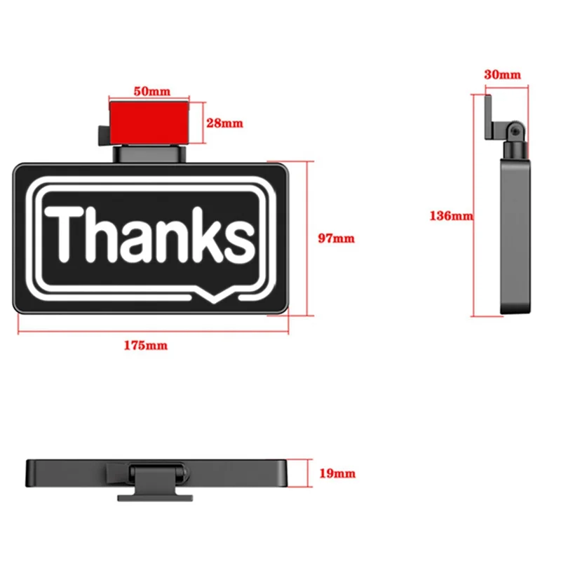 Car Rear Window Thanks Light Auto Remote Control Driving Etiquette Lights Sign Display Light RGB LED Lamp