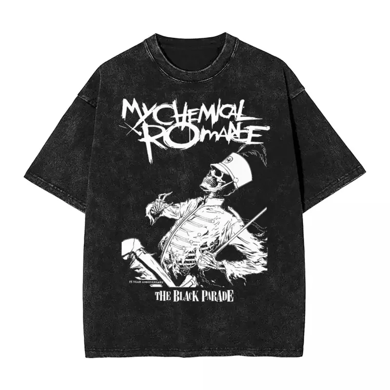 My Chemical Romance Washed T Shirts Streetwear Hip Hop Novelty T-Shirts Tee Shirt Men Women 100% Cotton High Street Printed