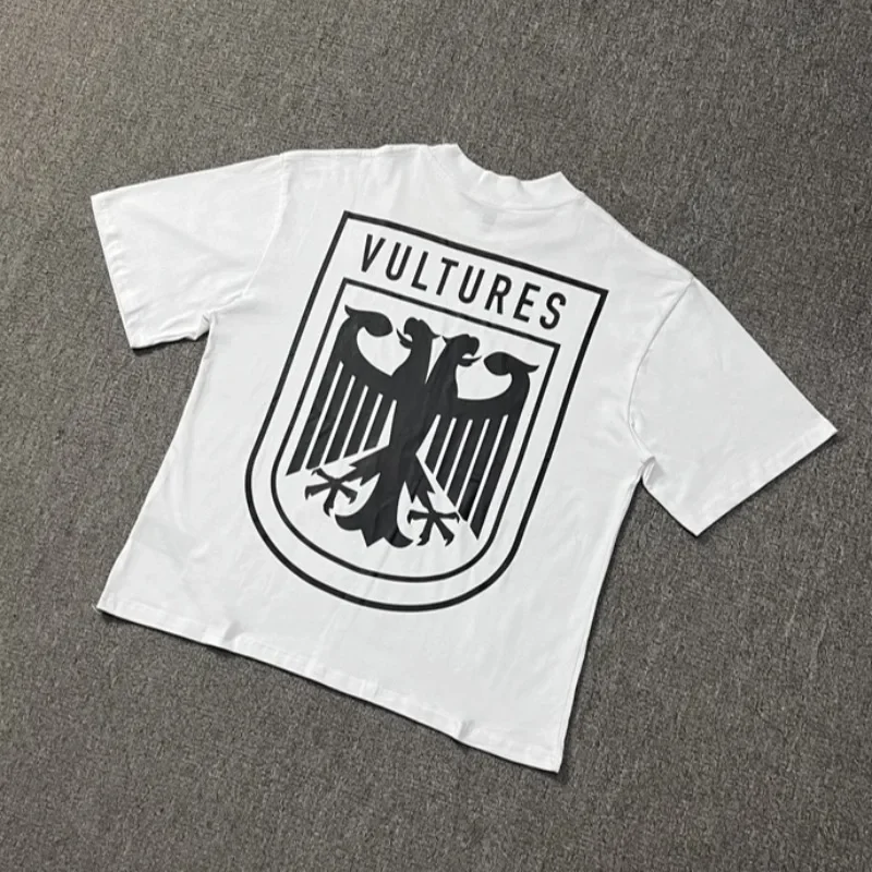 

25ss Vultures YZY Kanye West T-Shirts Men Women 1:1 Best Quality Pure Cotton Oversized White Short Sleeve