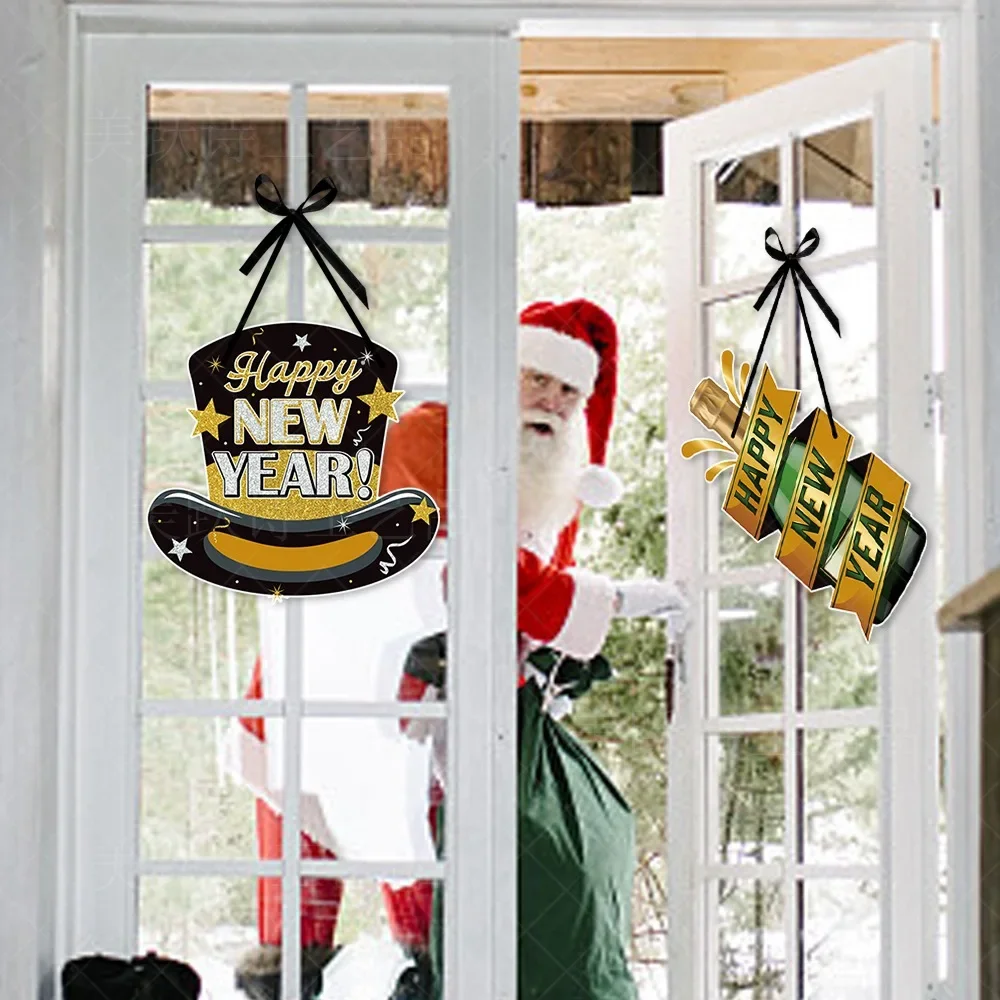 Segno della porta di natale porta della ghirlanda di natale in legno ciondoli di natale pendenti di natale decorazioni di buon natale per la casa