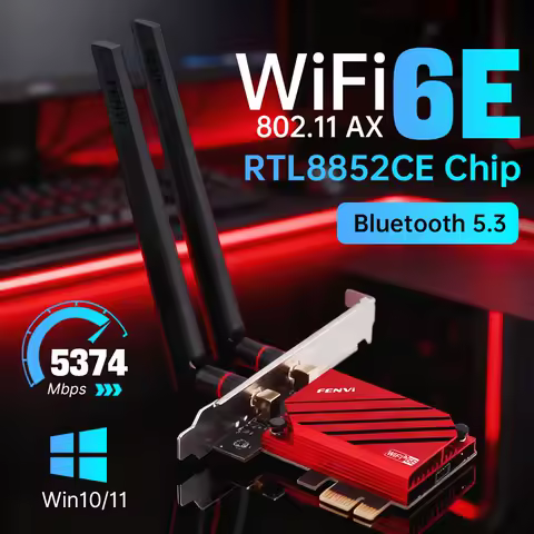FENVI WiFi 6E PCI-E Card RTL8852CE 5400Mbps BT 5.3 Tri-Band 2.4G/5G/6GHz Wireless Network Adapter for Desktop PC Windows 10/11