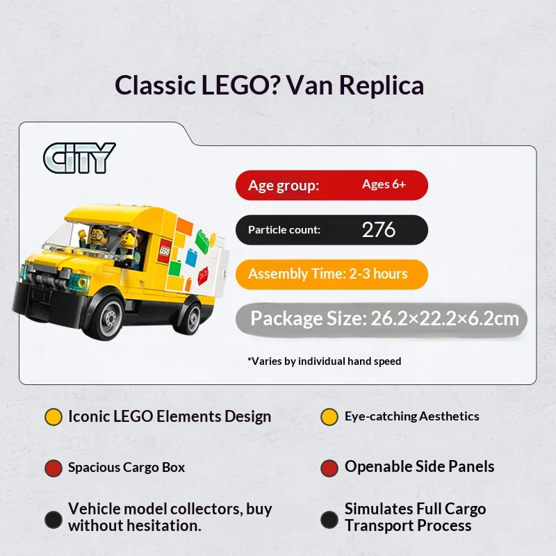 Lego City Serie 60500 Lego ®   Furgoneta de transporte, niños y niñas, juguetes de bloques de construcción para niños, regalos