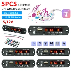 1-5PCS 5/12V MP3 Player Decoder Board USB TF FM Radio Bluetooth-Compatible 5.0 Wireless Music Player Module with Remote Control