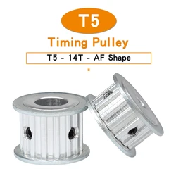 Timing Pulley T5-14T Bore 5/6/6.35/7/8/10/12mm Alloy Wheels AF Shape Teeth Pitch 5 mm Match With T5 Width 10/15 mm Timing Belt