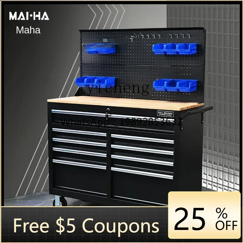 

AB Новый сверхмощный ящик для инструментов, мастерская, многофункциональная тележка для авторемонта, 46-дюймовый мобильный верстак