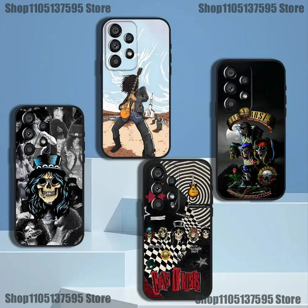 

Hot Band G-Guns N Roses Phone Case For Samsung Galaxy A20,A21s,A22,A31,A32,A52,A53,A72,73,A80 Soft Black Cover
