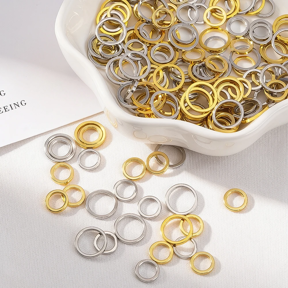 Copper plated 18K gold jump ring closed ring connector for DIY bracelets, beaded necklaces, and jewelry beads