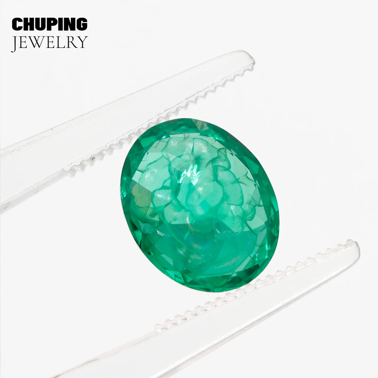 Premium Customized Oval Cut Lab Tsavorite Emerald Crushed Ice With Selectable AGL Certificate Loose Gemstone For Jewelry Making