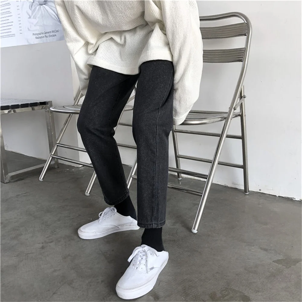 Korean Fashion Men Wide Leg Jeans 2022 Autumn New Streetwear Straight Baggy Denim Pants Male Brand Trousers men jeans