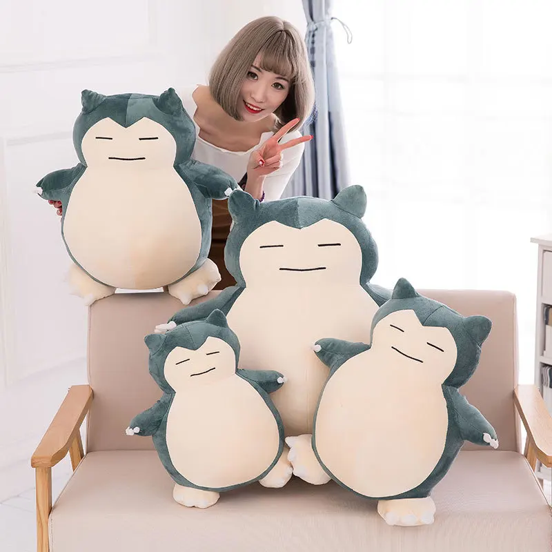 Pokemon Anime Cartoon Snorlax Kawaii Expression Plump Stuffed Baby Sleeping Toys Girls Sofa Pillow Children Toys Holiday Gifts