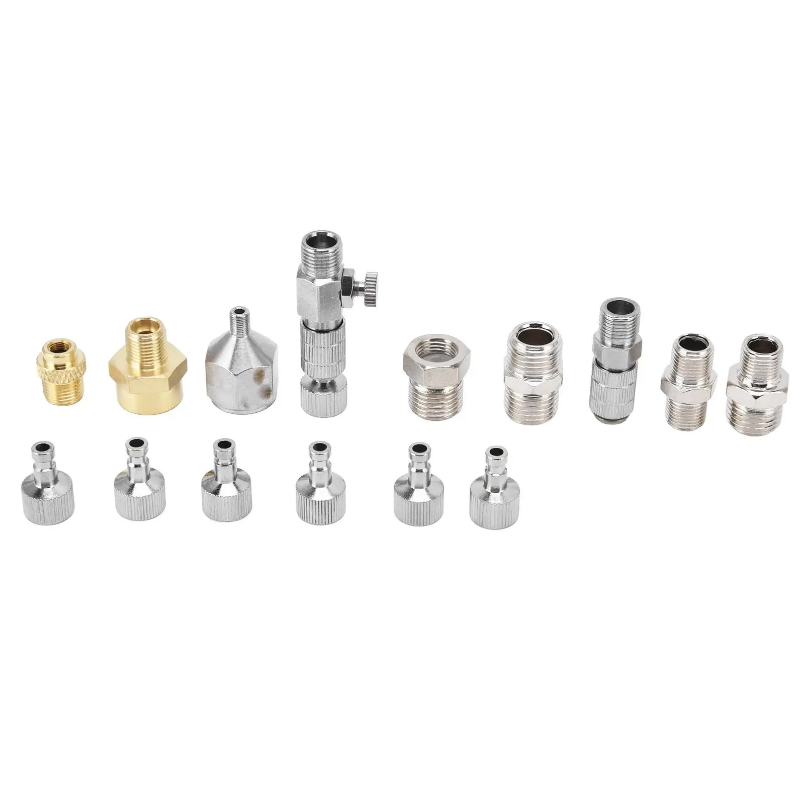 

15PCS Stainless Steel Airbrush Adapter Set with Quick Release Disconnect Fittings Connector Kit