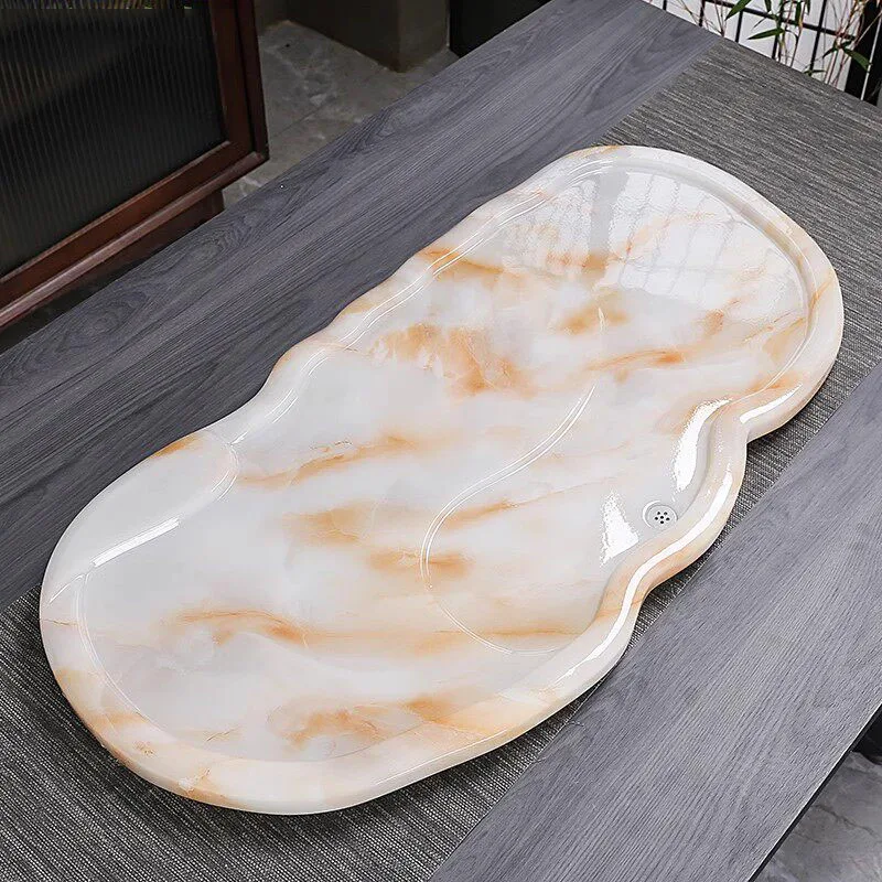 Stone Ceremony Tea Tray Pot Irregular Living Room Hospitality Valet Table Tea Tray Decorative Luxury Bandejas Home Decorationgs