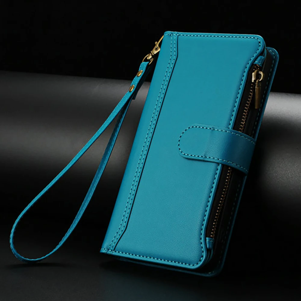 

Кожаный чехол Find X8 Ultra 5G 2025 с несколькими 9 картами на молнии для OPPO Find X8s Plus Luxury Cover Find X8 X6 X5 Pro X3 Lite X7 Funda