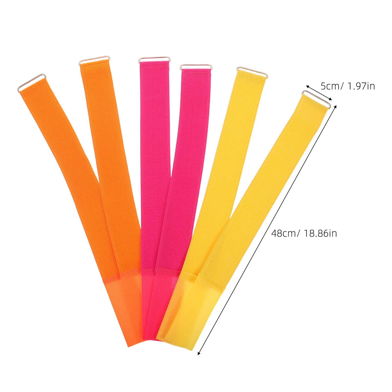 6Pcs Two Person Three Legged Race Bands Adjustable Elastic Tie Rope Vibrant Colors Team Party Outdoor Relay Race Supplies Field