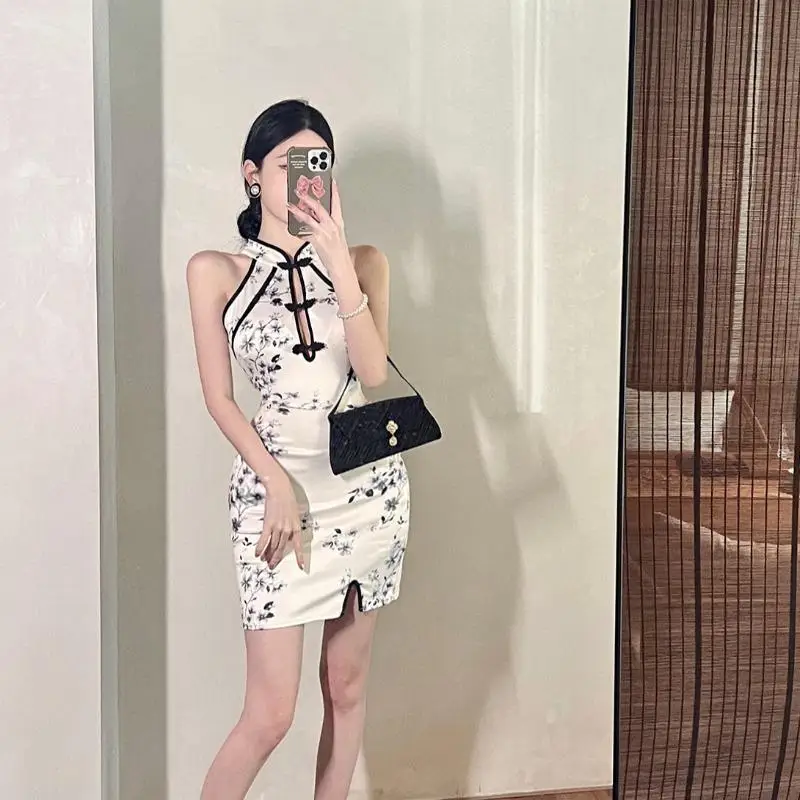 150Kg Extra Grote Maat Cheongsam Vintage Chinese Traditionele Qipao Jurk Sexy Mini Slim Split Chinese Jurk Cosplay Kostuum