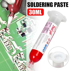 1/2pcs 30ml/40g SMD SMT BGA Solder Paste Welding Oil Paste Dispenser Red Glue with 10pcs Needles for IC Repair Chips Welding