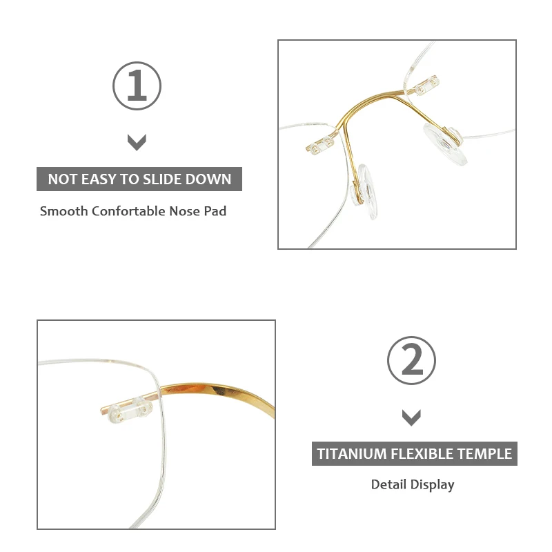 Titanium Lightweight Oval Spectacle Men Women Colorful Flexible Rimless Glasses Frame For prescription Lens With Medical Recipe