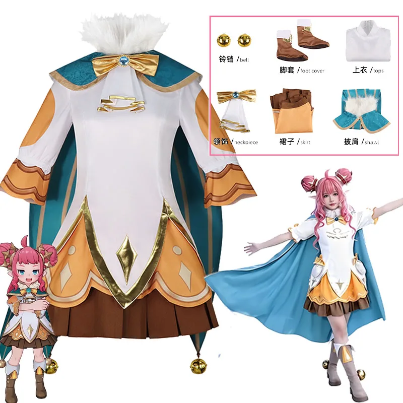 

Anime Game Roco Kingdom Cosplay Costume Krithia Princess skirt top cosplay outfits Nice Stitching for Adults Role Play Party