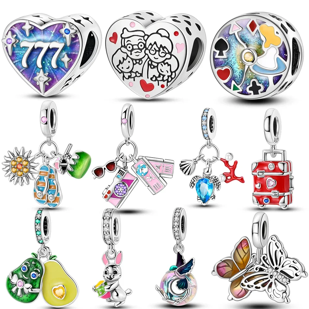 Fit Original Bracelets Silver Plated Summer Style Butterfly Charms DIY Beads For Women Jewerly Making Gift