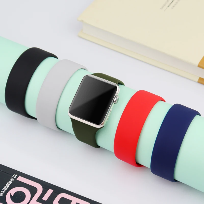 

Solo loop for Apple Watch Strap 44mm 40mm 45mm 41mm 38mm 42mm Elastic Silicone watchband bracelet iWatch serie 6 5/4/3 SE 7 Band