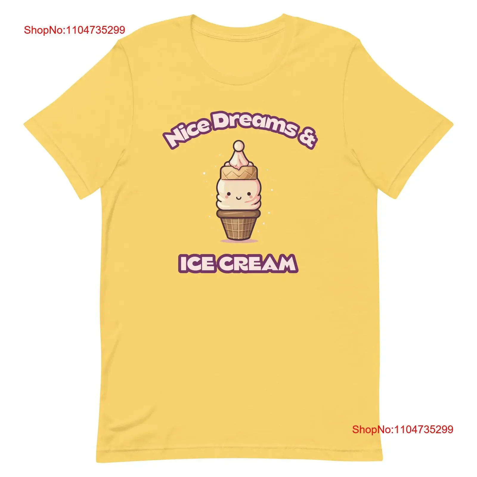 تي شيرت Nice Dreams Ice Cream Style A تي شيرت عتيق مغسول أنيق مصمم ملابس الشارع الشهير جرافيك كاجوال للجنسين ممتد #1