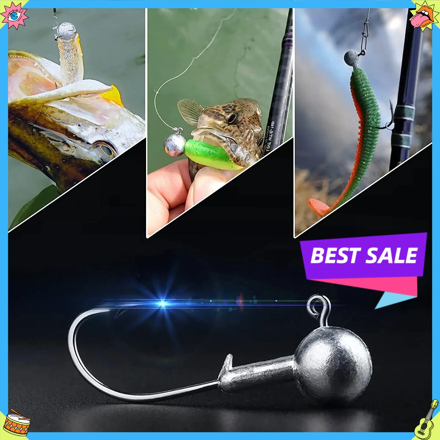 خطاف رأس تهزهز 1 جرام 2 جرام 3 جرام 4 جرام 5 جرام 7 جرام 8 جرام 9 جرام 10 جرام 12 جرام 14 جرام 16 جرام 28 جرام خطاف صيد السمك لطعم ناعم Pesca كرانكس باس تلاعب معالجة خطاف الصيد