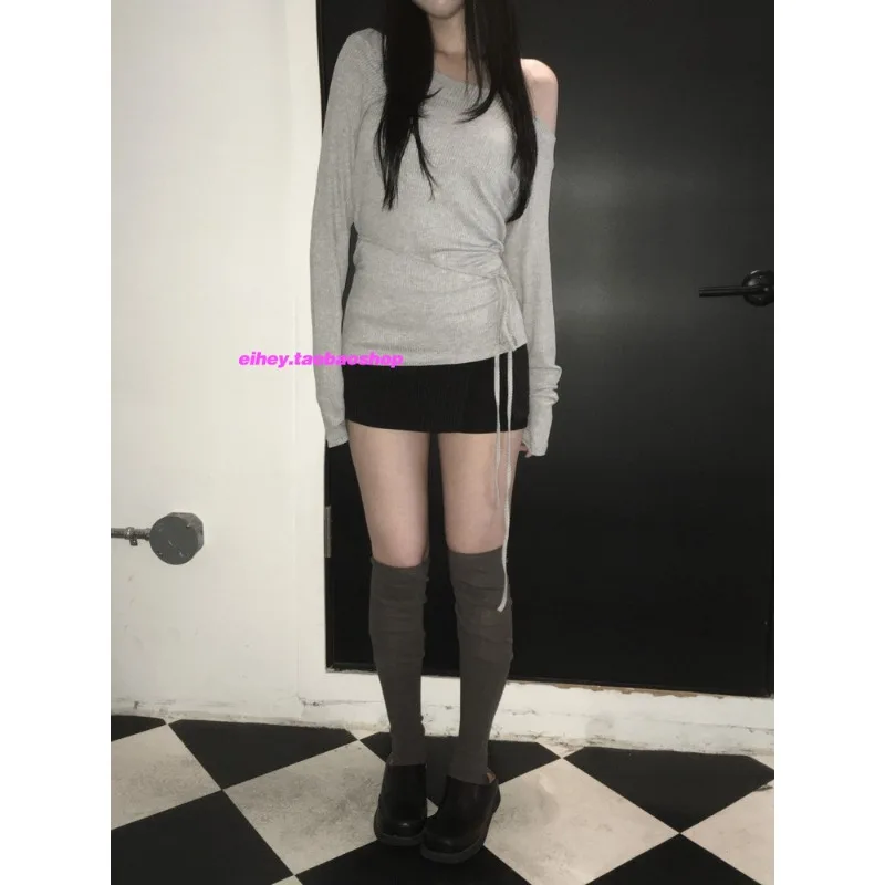 Cintura baixa vintage listrado magro sexy mini saia feminina 2026 primavera nova streetwear all-match split assimétrico a linha saia