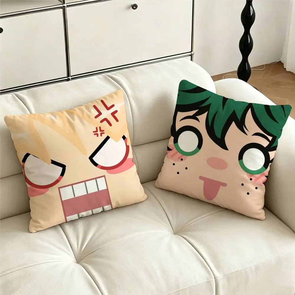 Creative Funny Cartoon Character Izuku Midoriya Katsuki Pillow Case Pattern Printed Pillowcase For Living Room Cushion Cover