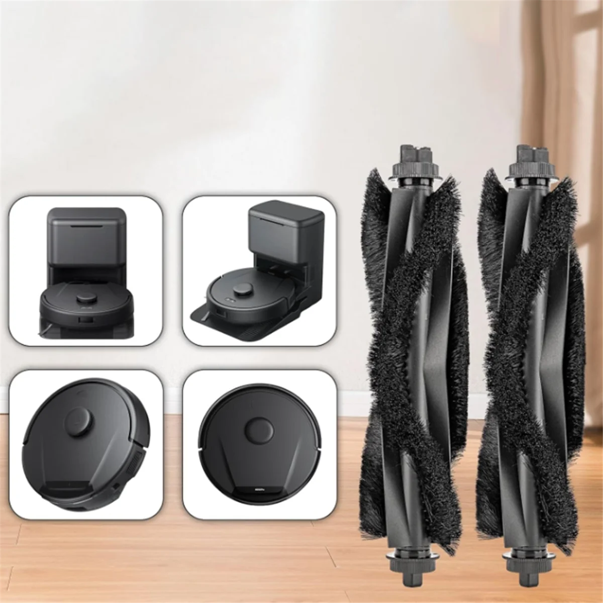 Abjz 2 peças escova de rolo para robô aspirador de pó l60/l60 híbrido/l60/l50/l50/omni c20 auto esvaziamento