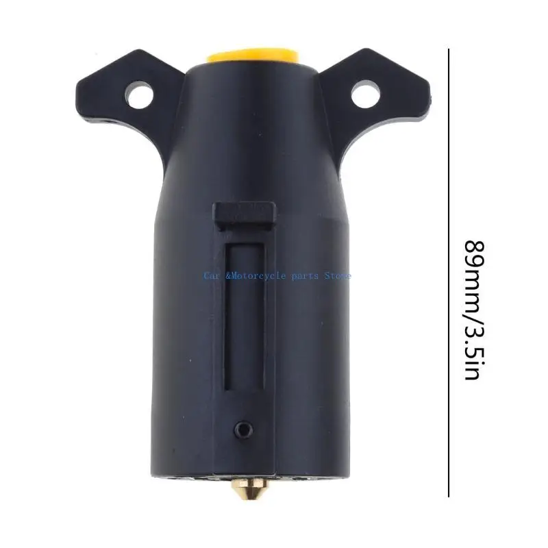 Y9UC 12V 7 Pin Trailer قابس كهربائي 7-Pole Wiring Connector محول أسود شاحنة التوصيل #6