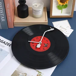 Vinyl Record Wall Clock Wear-resistant Music Clocks Decor Radio Gift Plastic Minimalist for Bedroom