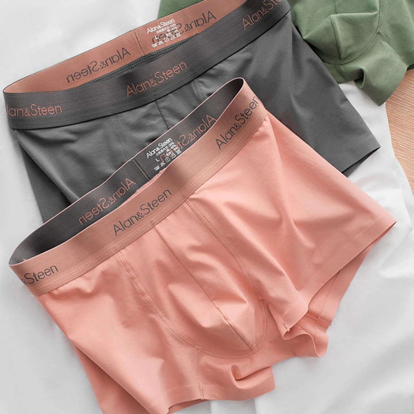 3-Pack Modal Boxer Briefs Antibacterial Breathable Underwear Seamless Comfort Thin Summer Shorts Men's Letter Underpants