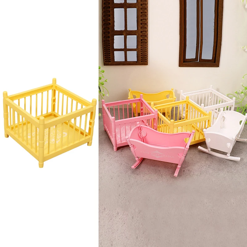 Dekoracja modelu mebli do domku dla lalek, zestaw łóżeczka dziecięcego w skali 1:12, akcesorium do zabawek tematycznych do sypialni