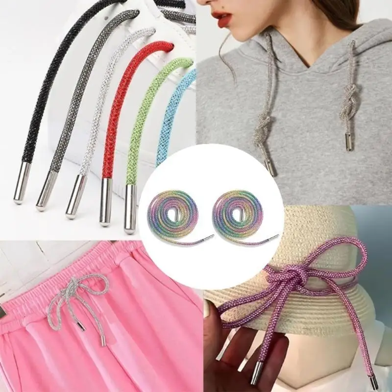 2PCS Delicate Shoelaces cho nữ cô gái tuổi teen giày thể thao trang trí gót chân kim cương bằng kim cương thay thế