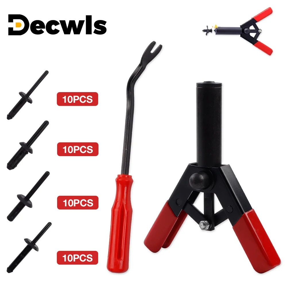 Plastic Rivet Gun Kit, Quick Riveting Tool, Manual Rivet Gun, Plastic Rivet, For Fastening Door Panels And Automotive Interiors